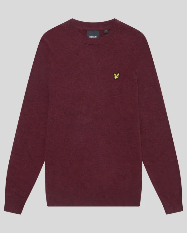 Lyle & Scott Pullover & Strickwaren<Pullover mit Rundhalsausschnitt aus Lambswool-Mischung BurgundyMarl