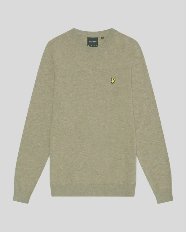 Lyle & Scott Pullover & Strickwaren<Pullover mit Rundhalsausschnitt aus Lambswool-Mischung SageUniformMarl