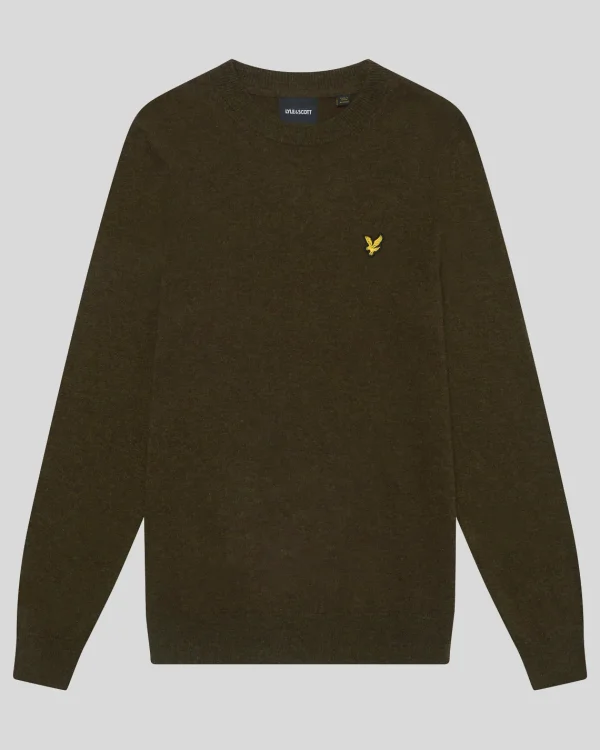 Lyle & Scott Pullover & Strickwaren<Pullover mit Rundhalsausschnitt aus Lambswool-Mischung OliveMarl
