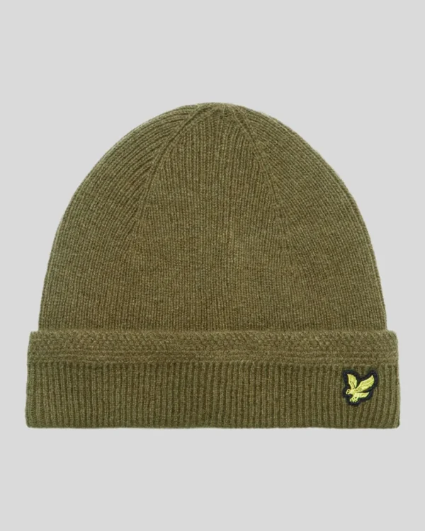 Lyle & Scott Kopfbedeckungen<Racked Rib Beanie Olive