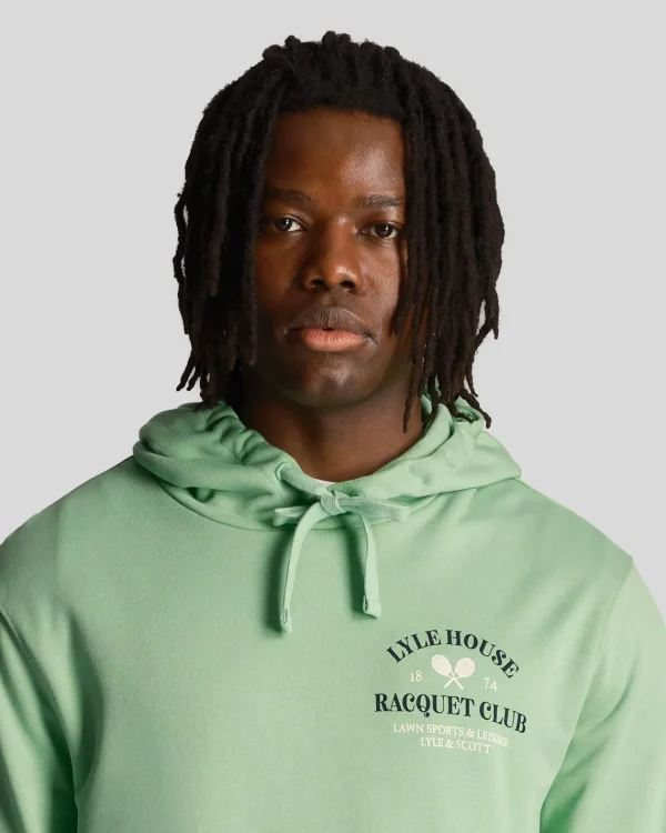 Lyle & Scott Kapuzenpullover<Racquet Club Grafik Hoodie Rasengrün