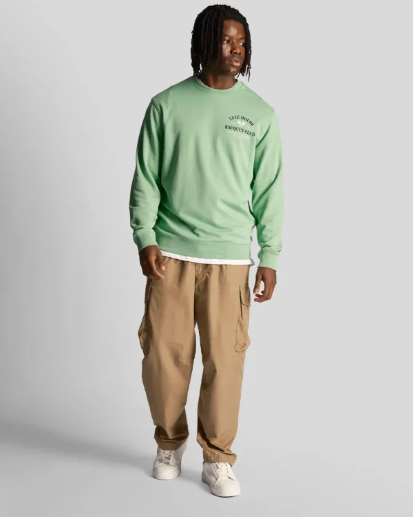 Lyle & Scott Sweatshirts<Racquet Club Grafik Sweatshirt Rasengrün