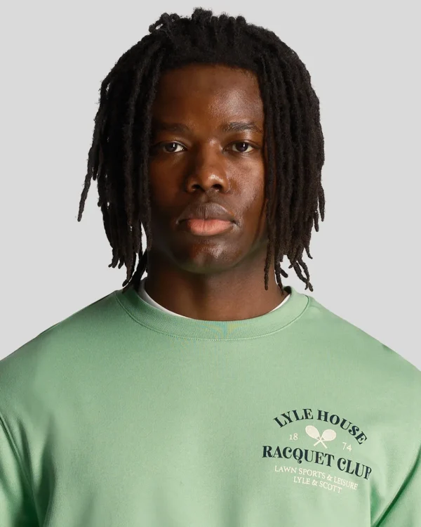 Lyle & Scott Sweatshirts<Racquet Club Grafik Sweatshirt Rasengrün