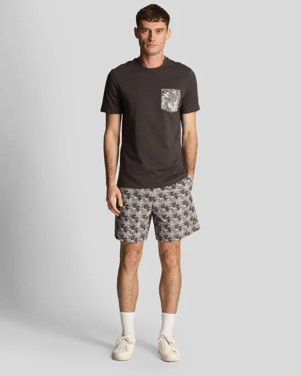 Lyle & Scott Kurze Hosen<Resort Badeshorts mit Blumendruck Gunmetal
