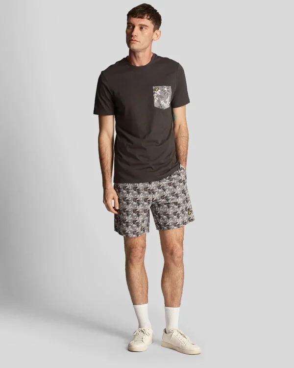 Lyle & Scott Kurze Hosen<Resort Badeshorts mit Blumendruck Gunmetal