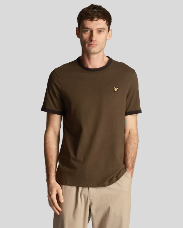 Lyle & Scott T-shirts<Ringer T-Shirt Oliven-/Jetschwarz