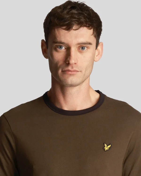 Lyle & Scott T-shirts<Ringer T-Shirt Oliven-/Jetschwarz