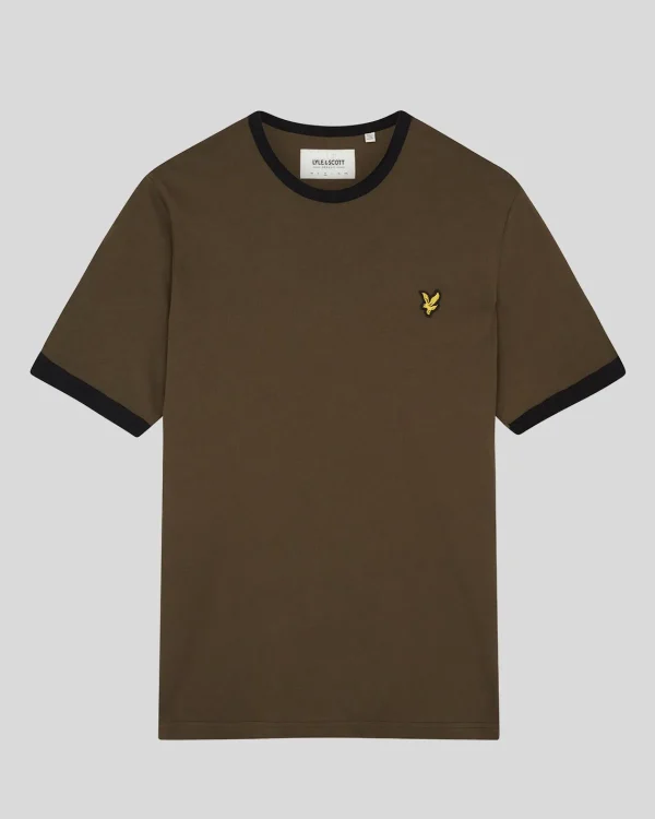 Lyle & Scott T-shirts<Ringer T-Shirt Oliven-/Jetschwarz