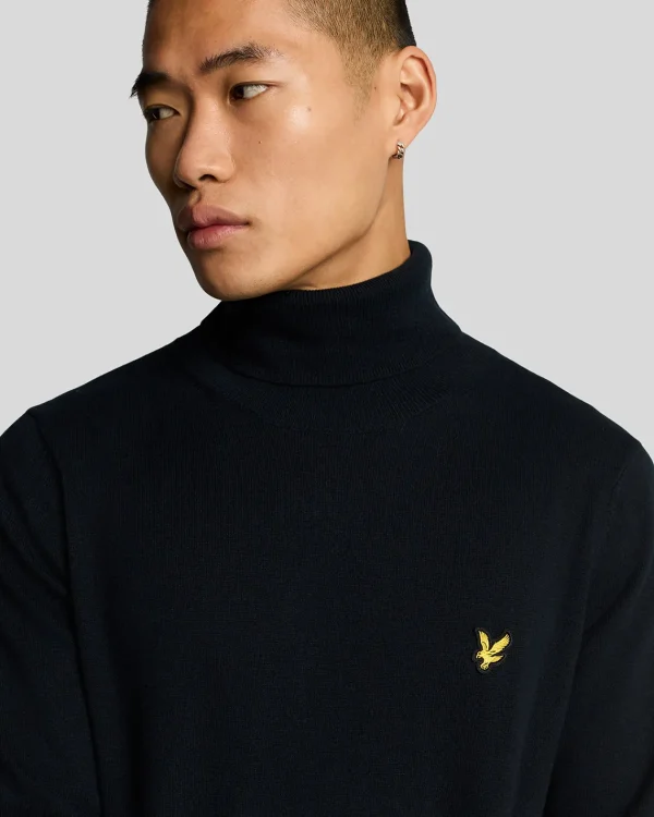 Lyle & Scott Pullover & Strickwaren<Rollkragenpullover aus Baumwolle und Merino DarkNavy