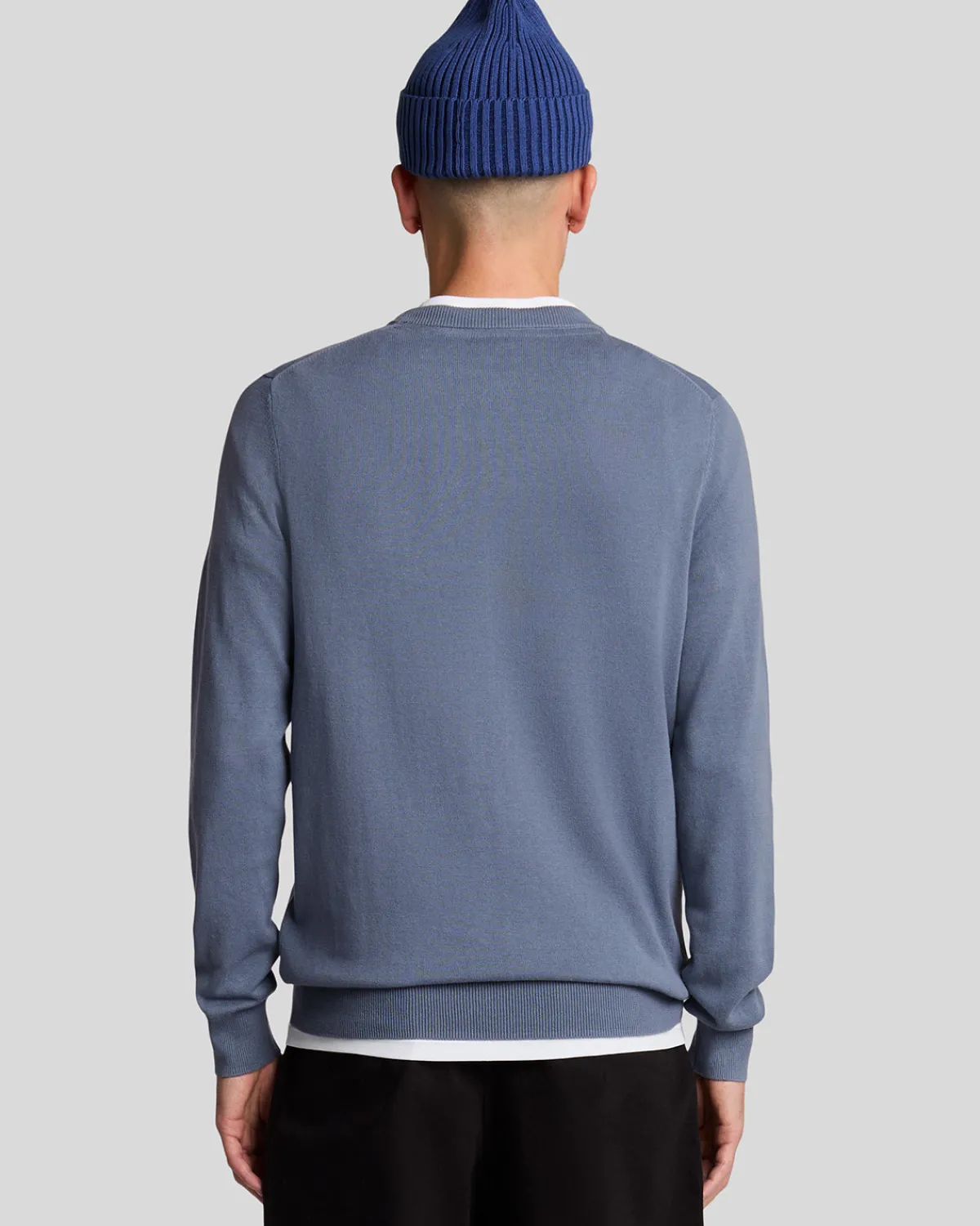 rundhalspullover_aus_baumwolle_2.webp Lyle & Scott Pullover & Strickwaren<Rundhals-Pullover aus Baumwolle MistBlue