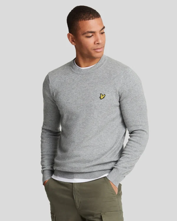 Lyle & Scott Pullover & Strickwaren<Rundhals-Pullover aus Baumwolle und Merino MidGreyMargel