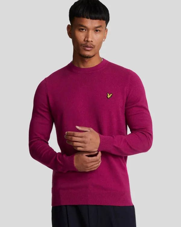 Lyle & Scott Pullover & Strickwaren<Rundhals-Pullover aus Baumwolle und Merino ReicherBurgunder