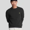 Lyle & Scott Pullover & Strickwaren<Rundhals-Pullover aus Baumwolle und Merino Pechschwarz