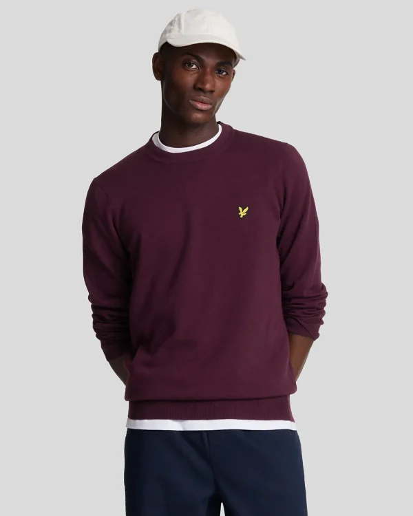 Lyle & Scott Pullover & Strickwaren<Rundhals-Pullover aus Baumwolle und Merino Burgund