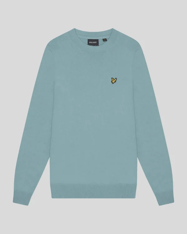 Lyle & Scott Groß & Groß | Übergrößen<Rundhals-Pullover aus Baumwolle und Merino BlueSmoke