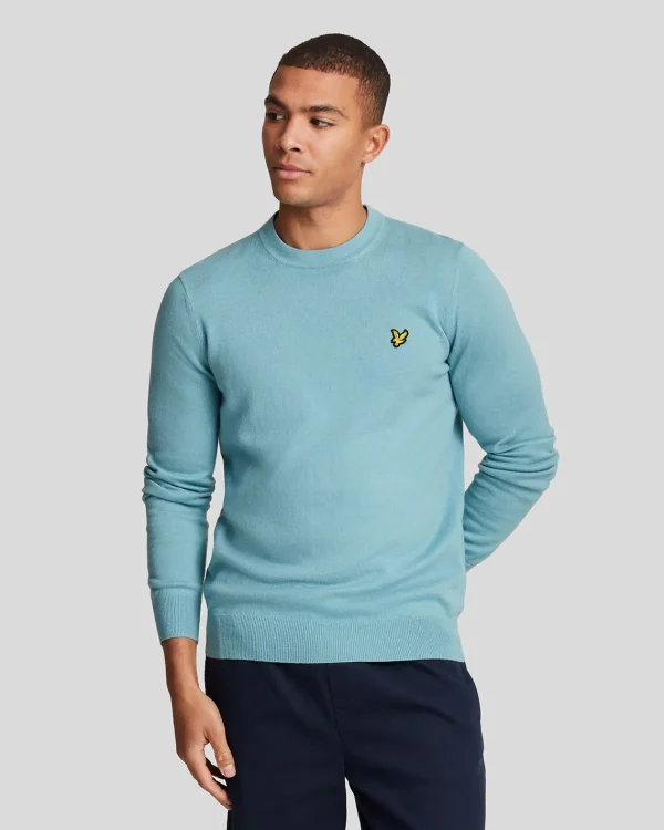 Lyle & Scott Vermächtnis | Pullover & Strickwaren<Rundhals-Pullover aus Baumwolle und Merino BlueSmoke