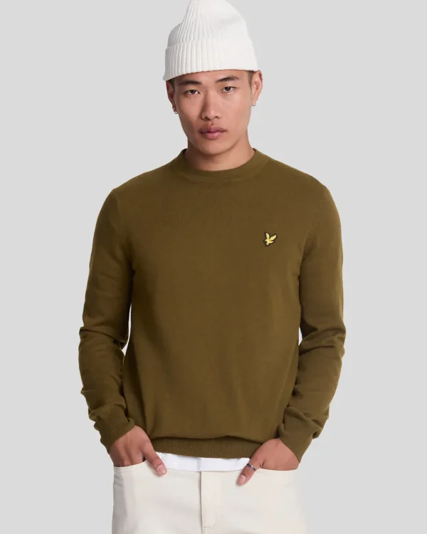 Lyle & Scott Pullover & Strickwaren<Rundhals-Pullover aus Baumwolle und Merino Olive