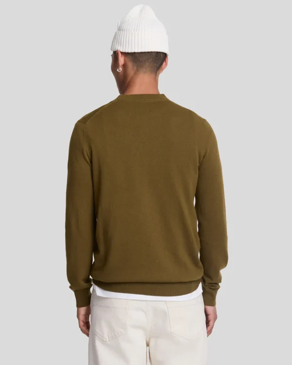 Lyle & Scott Pullover & Strickwaren<Rundhals-Pullover aus Baumwolle und Merino Olive