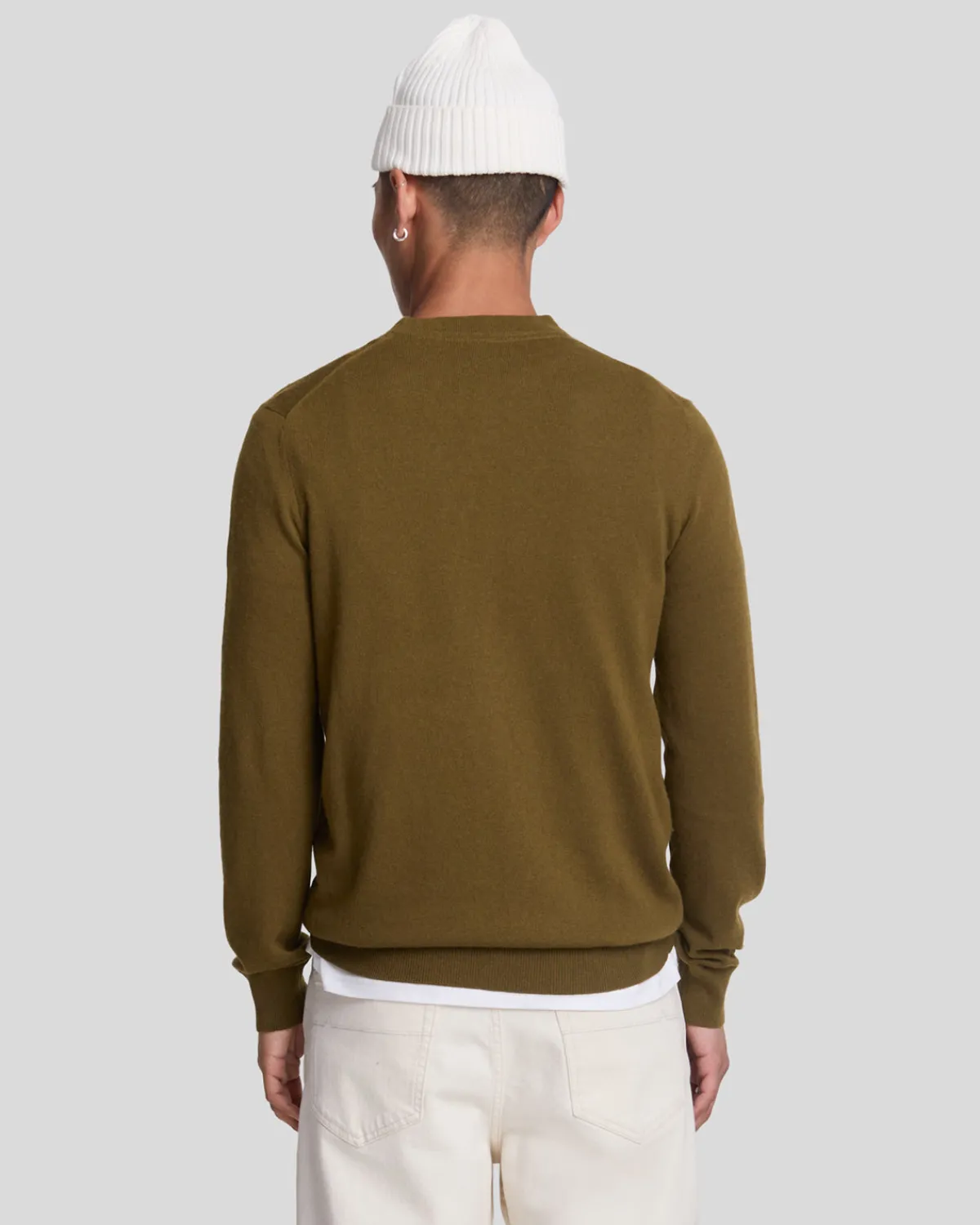 rundhalspullover_aus_baumwolle_und_merino_2-1.webp Lyle & Scott Pullover & Strickwaren<Rundhals-Pullover aus Baumwolle und Merino Olive