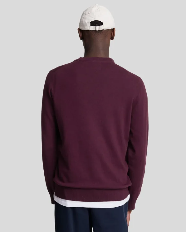 Lyle & Scott Pullover & Strickwaren<Rundhals-Pullover aus Baumwolle und Merino Burgund