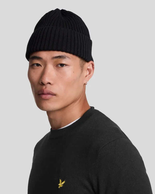 Lyle & Scott Pullover & Strickwaren<Rundhals-Pullover aus Baumwolle und Merino Pechschwarz