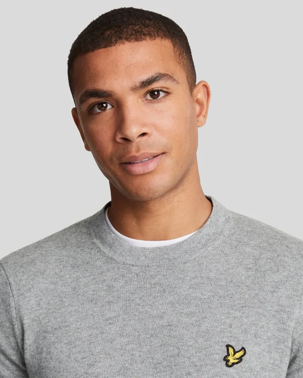 Lyle & Scott Pullover & Strickwaren<Rundhals-Pullover aus Baumwolle und Merino MidGreyMargel