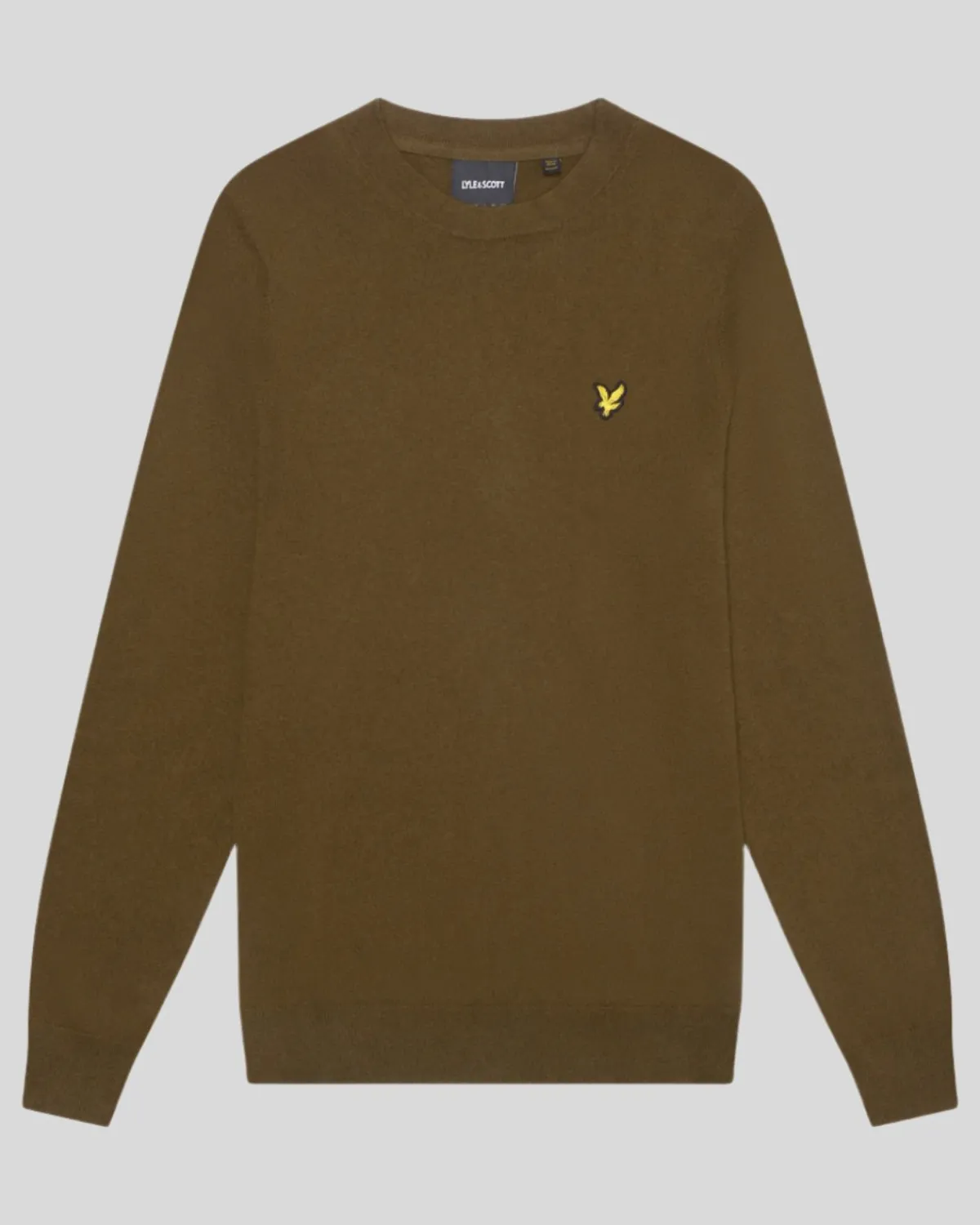 rundhalspullover_aus_baumwolle_und_merino_4-1.webp Lyle & Scott Pullover & Strickwaren<Rundhals-Pullover aus Baumwolle und Merino Olive