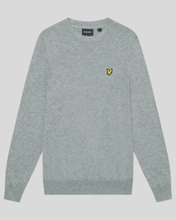 Lyle & Scott Pullover & Strickwaren<Rundhals-Pullover aus Baumwolle und Merino MidGreyMargel
