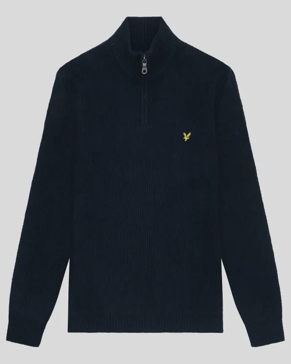 Lyle & Scott Groß & Groß | Übergrößen<Shaker Stitch 1/4 Zip Pullover DarkNavy