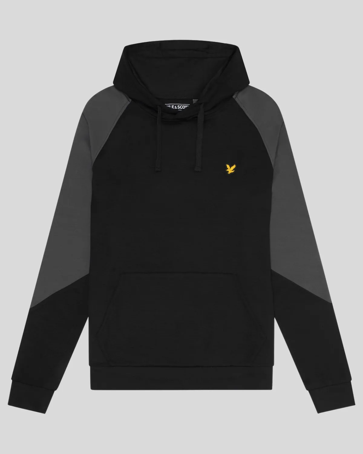 sport_farbe_block_hoodie_4.webp Lyle & Scott Sportbekleidung | Kapuzenpullover<Sport Farbe Block Hoodie JetBlack/Graphite