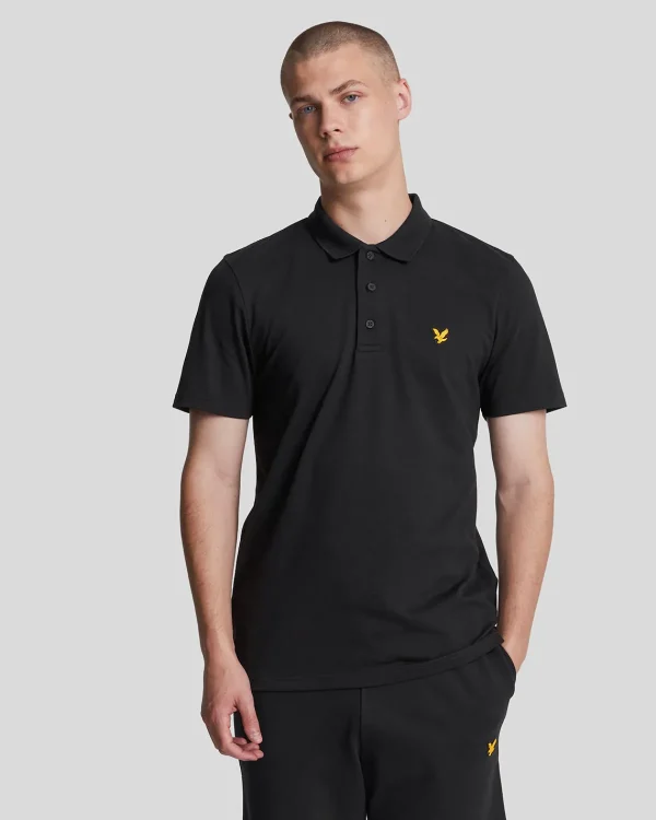 Lyle & Scott Sportbekleidung | Polohemden<Sportliches Polohemd mit kurzen Ärmeln Pechschwarz