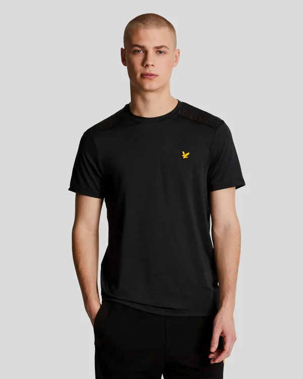 Lyle & Scott Sportbekleidung<Sportliches Schulter T-Shirt mit Branding Pechschwarz