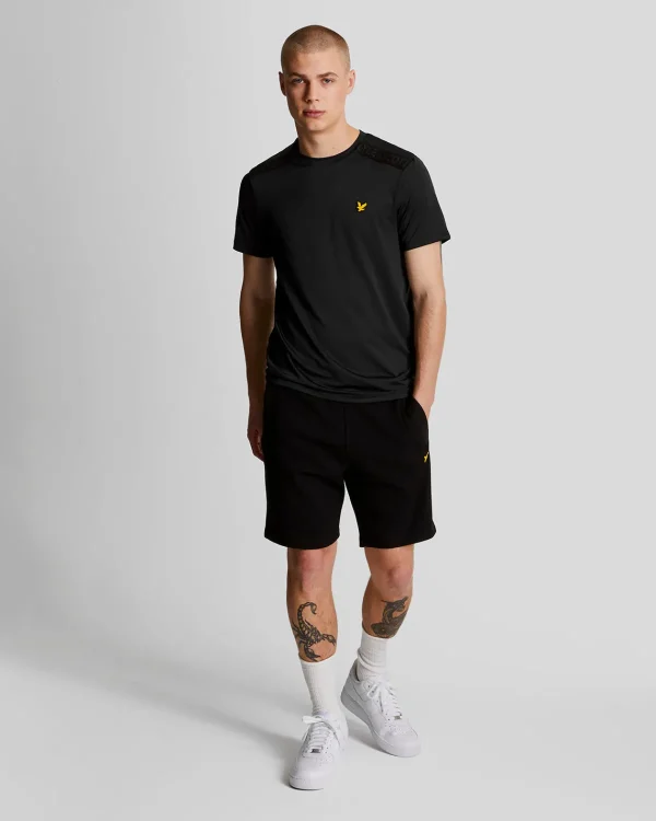 Lyle & Scott Sportbekleidung<Sportliches Schulter T-Shirt mit Branding Pechschwarz
