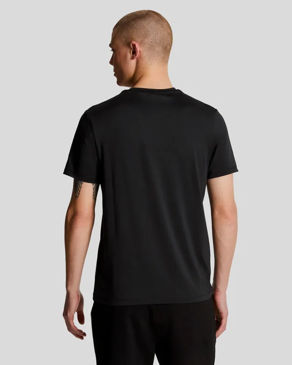 Lyle & Scott Sportbekleidung<Sportliches Schulter T-Shirt mit Branding Pechschwarz