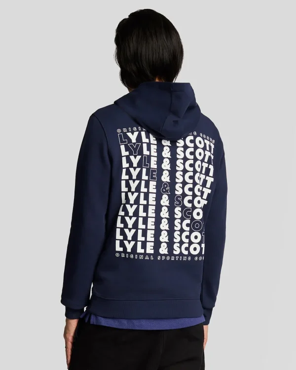 Lyle & Scott Kapuzenpullover<Stack Logo Pullover Hoodie Marine