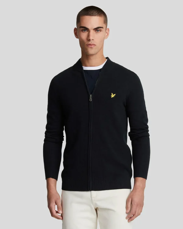 Lyle & Scott Pullover & Strickwaren<Strickbomber-Pullover aus einer Lammwollmischung DarkNavy