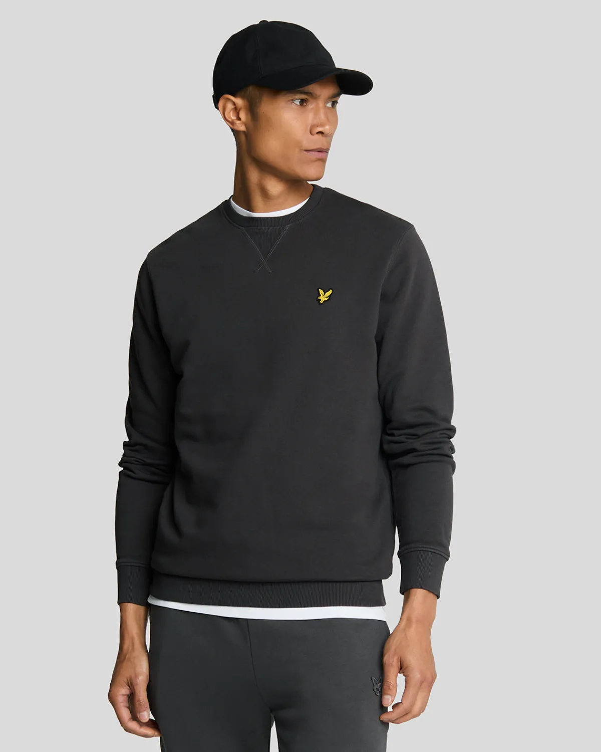 sweatshirt_mit_rundhalsausschnitt_0-13.webp Lyle & Scott Sweatshirts<Sweatshirt mit Rundhalsausschnitt Gunmetal