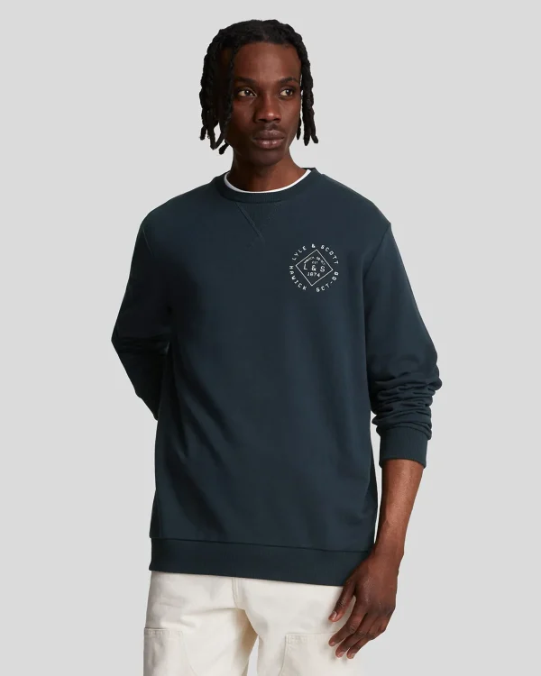 Lyle & Scott Sweatshirts<Sweatshirt mit Rundhalsausschnitt und Stempel DarkNavy