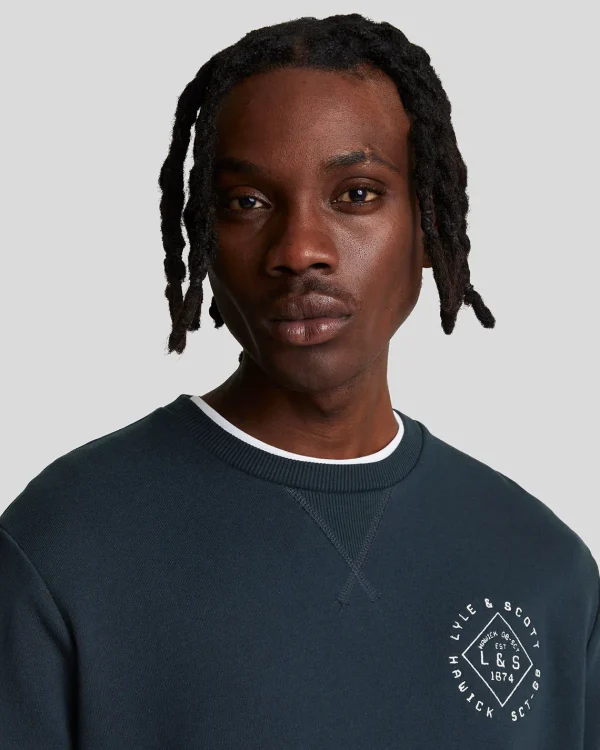 Lyle & Scott Sweatshirts<Sweatshirt mit Rundhalsausschnitt und Stempel DarkNavy
