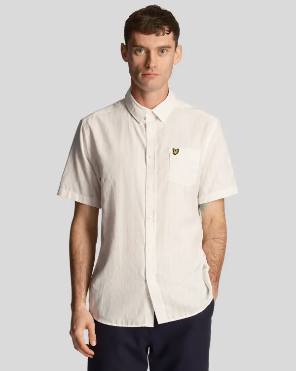 Lyle & Scott Vermächtnis | Hemden<Texturierte Streifen Kurzarmhemd Kreide