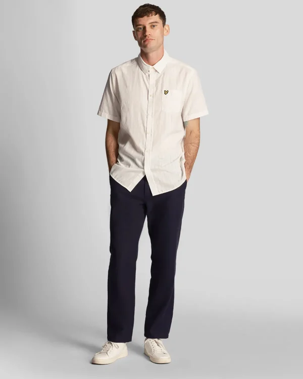 Lyle & Scott Vermächtnis | Hemden<Texturierte Streifen Kurzarmhemd Kreide