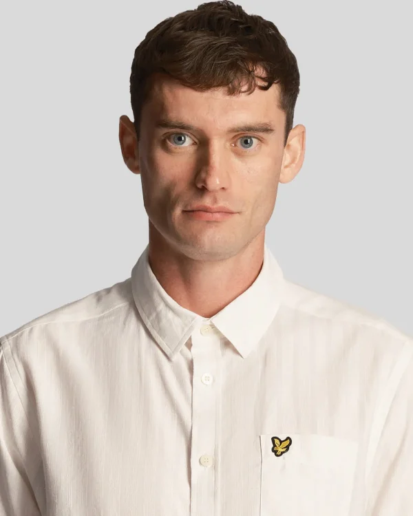 Lyle & Scott Vermächtnis | Hemden<Texturierte Streifen Kurzarmhemd Kreide
