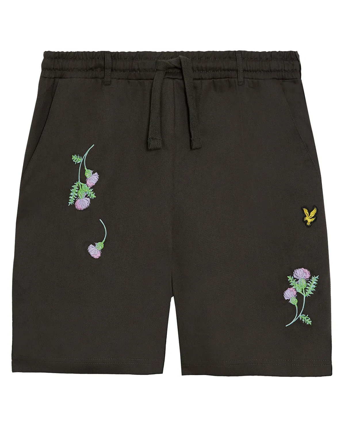 thistle_club_bestickte_shorts_4.webp Lyle & Scott Drehbuchsticke | Kurze Hosen<Thistle Club Bestickte Shorts Gunmetal