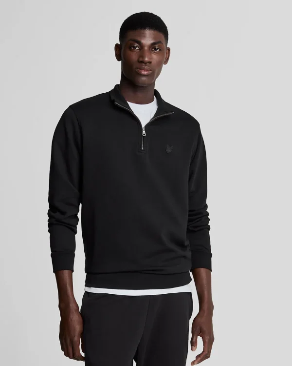 Lyle & Scott Sweatshirts<Tonal Eagle 1/4 Reißverschluss Sweatshirt Pechschwarz
