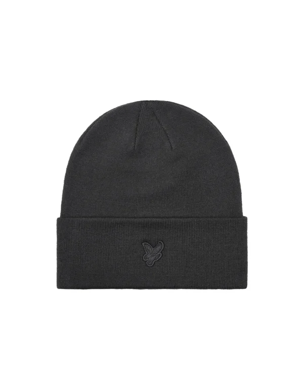 Lyle & Scott Kopfbedeckungen<Tonal Eagle Beanie Gunmetal
