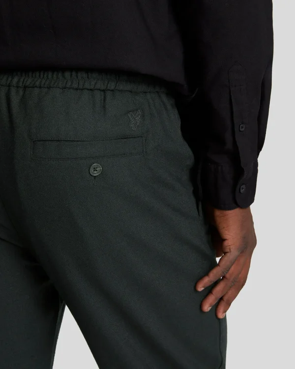 Lyle & Scott Reframed<Tonal Eagle Flanell-Hose mit Kordelzug JetBlack