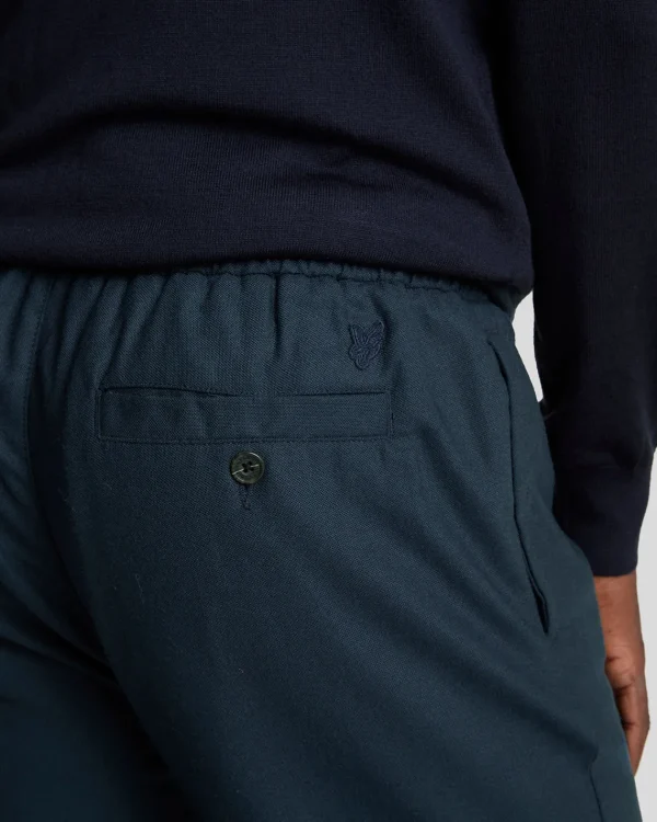Lyle & Scott Reframed<Tonal Eagle Flanell-Hose mit Kordelzug DarkNavy