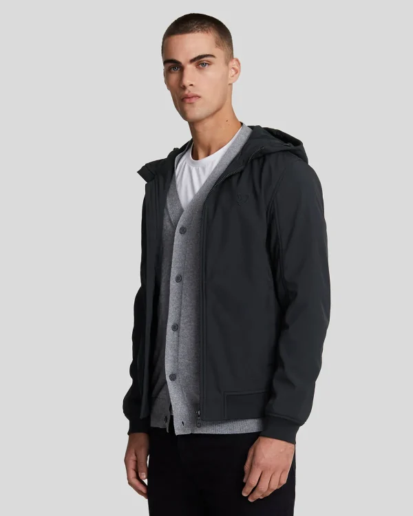 Lyle & Scott Reframed | Mäntel & Jacken<Tonal Eagle Fleece Rücken Softshell Jacke JetBlack