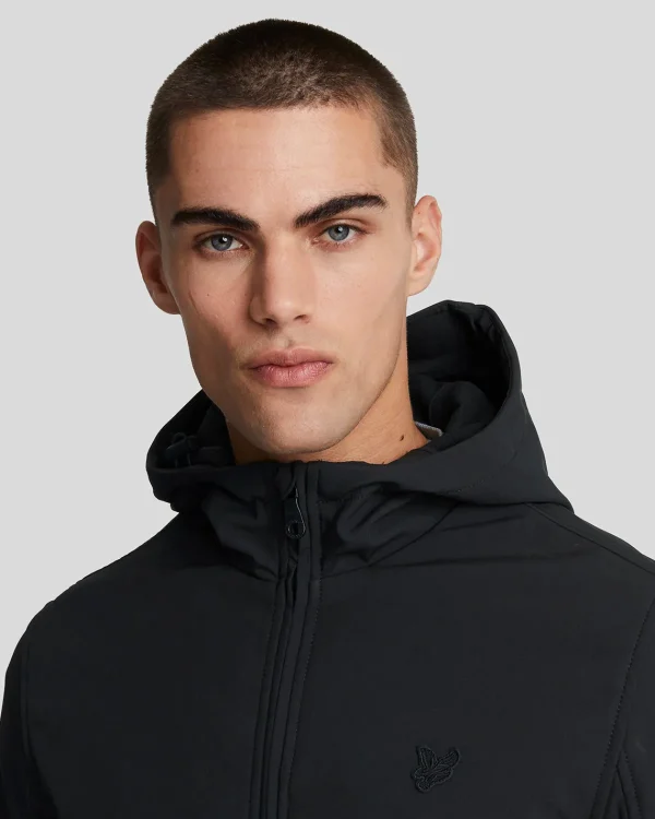 Lyle & Scott Reframed | Mäntel & Jacken<Tonal Eagle Fleece Rücken Softshell Jacke JetBlack
