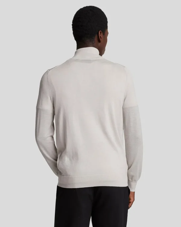 Lyle & Scott Reframed | Pullover & Strickwaren<Tonal Eagle Merino 1/4 Zip Pullover Cove